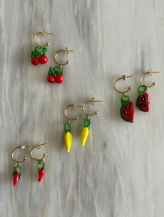 Pendientes de cristal de murano