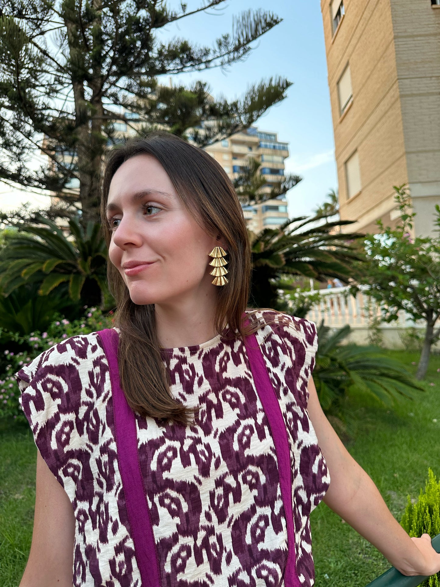 Pendientes eventos acero inoxidable en oro -AITANA