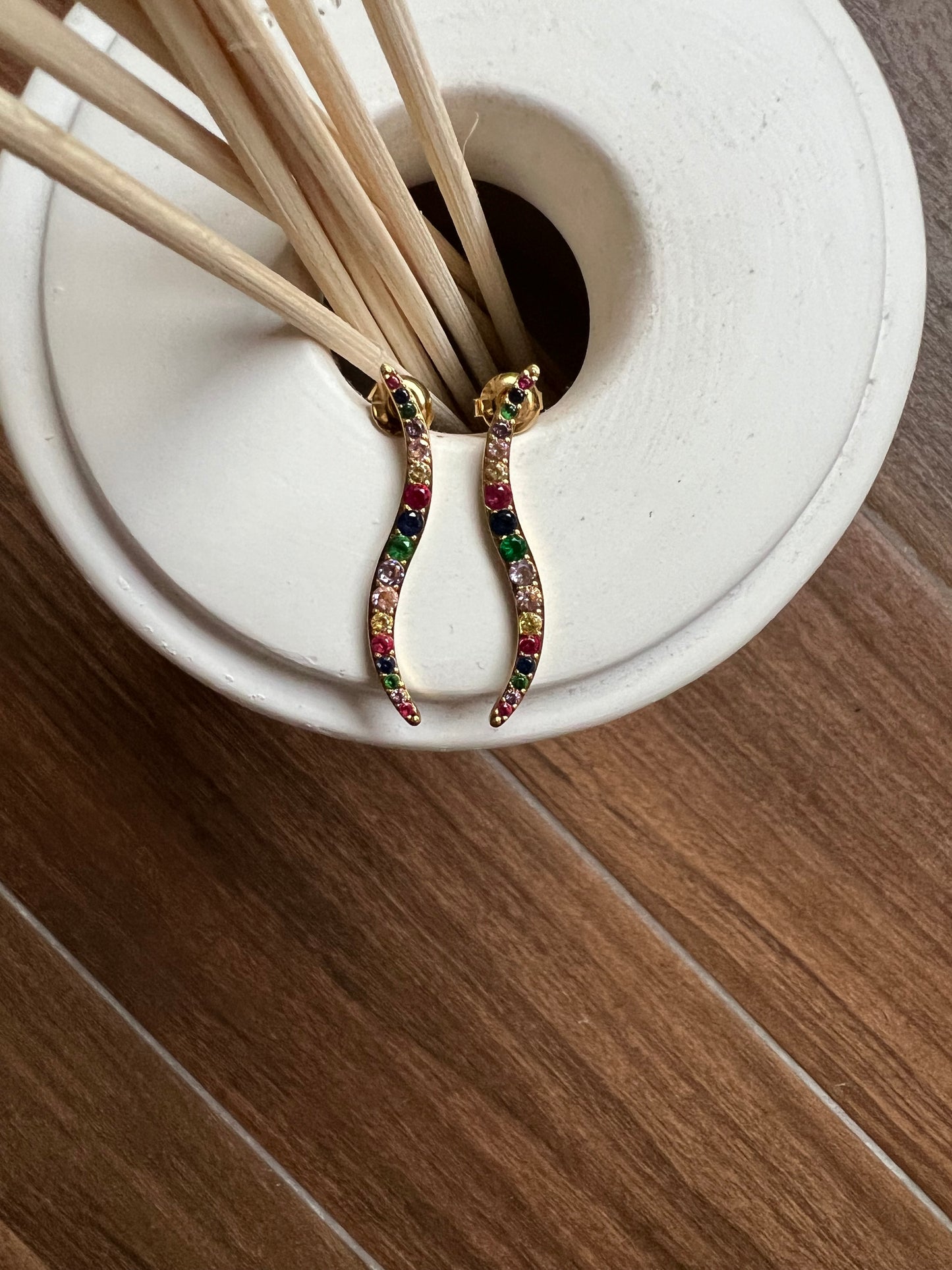 Pendientes ALBA circonitas colores