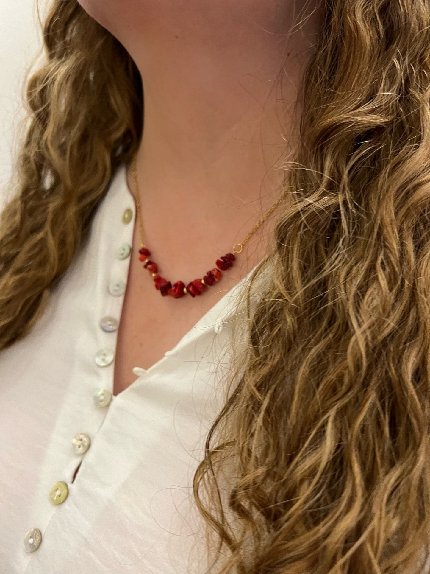 Collar piedras rojas