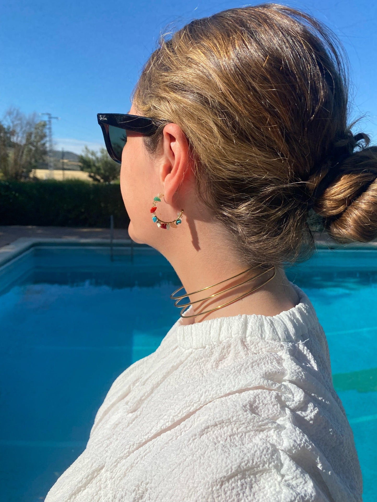 Pendientes PAULA azul turquesa