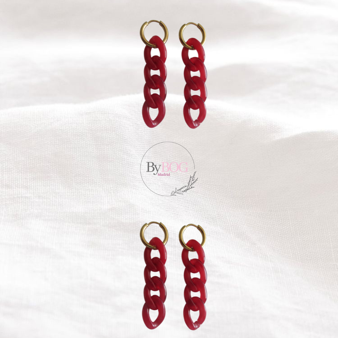 Pendientes LOLA rojo