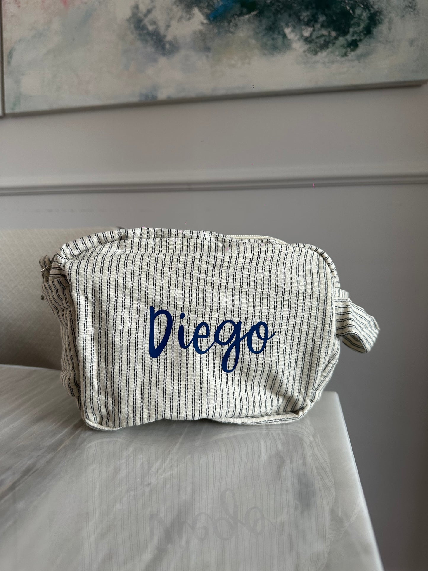 Neceser de algodón personalizado rayas