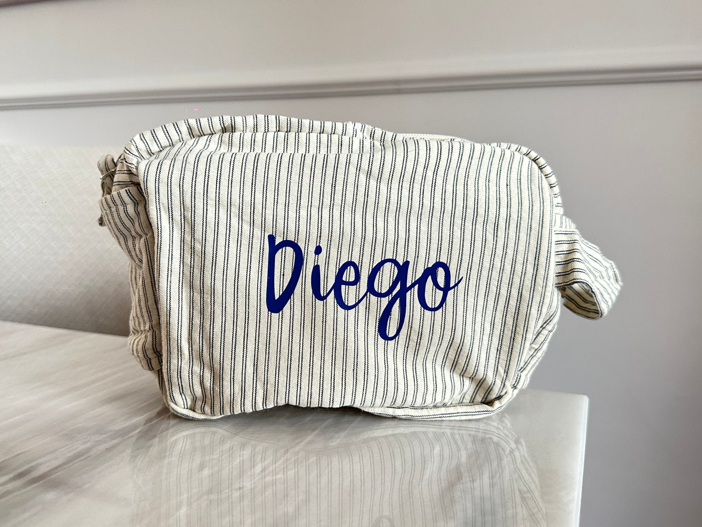 Neceser de algodón personalizado rayas