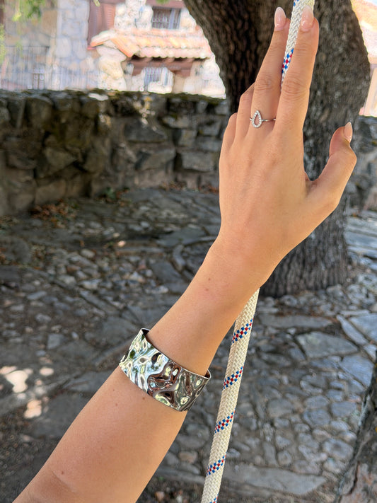 Brazalete ALEJANDRA acero inoxidable plateado
