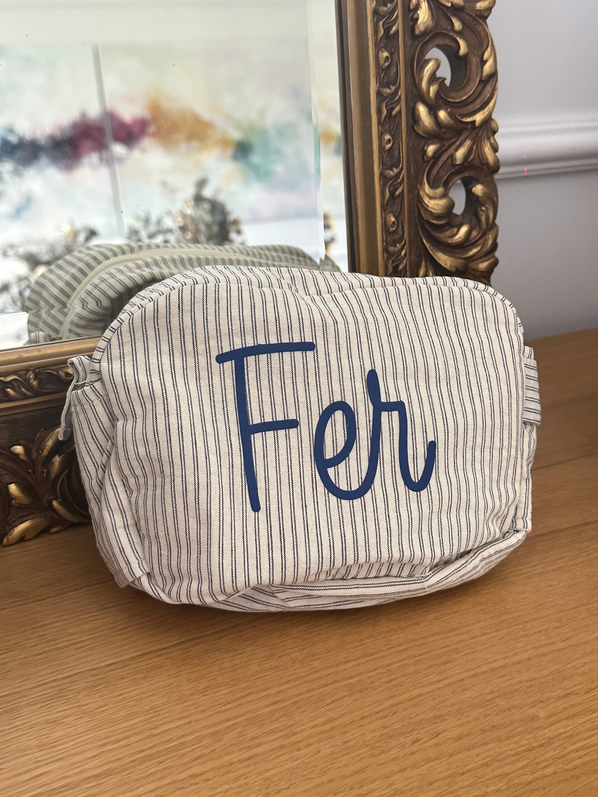 Neceser de algodón personalizado con nombre para bebé, niño o niña