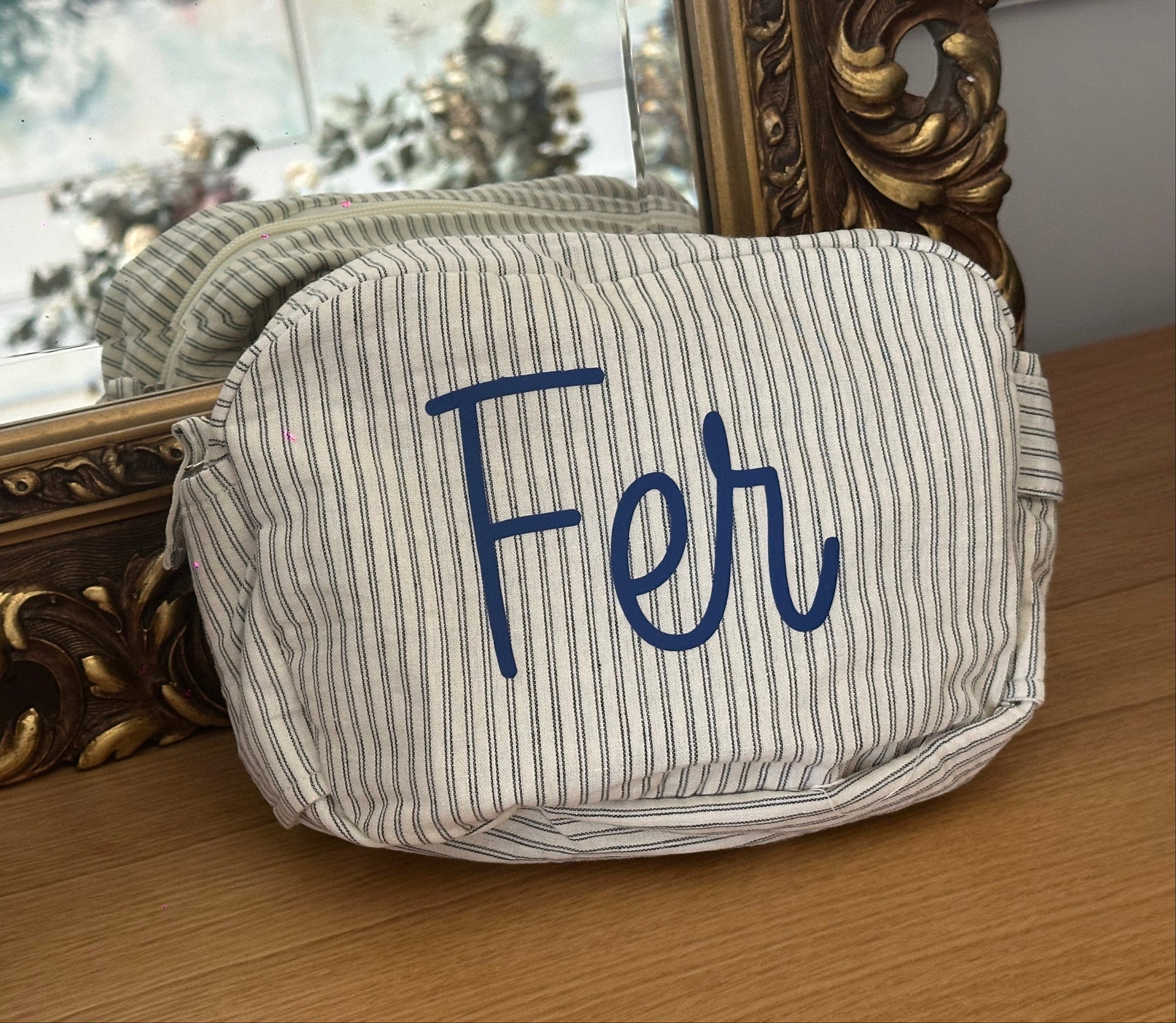 Neceser de algodón personalizado con nombre para bebé, niño o niña